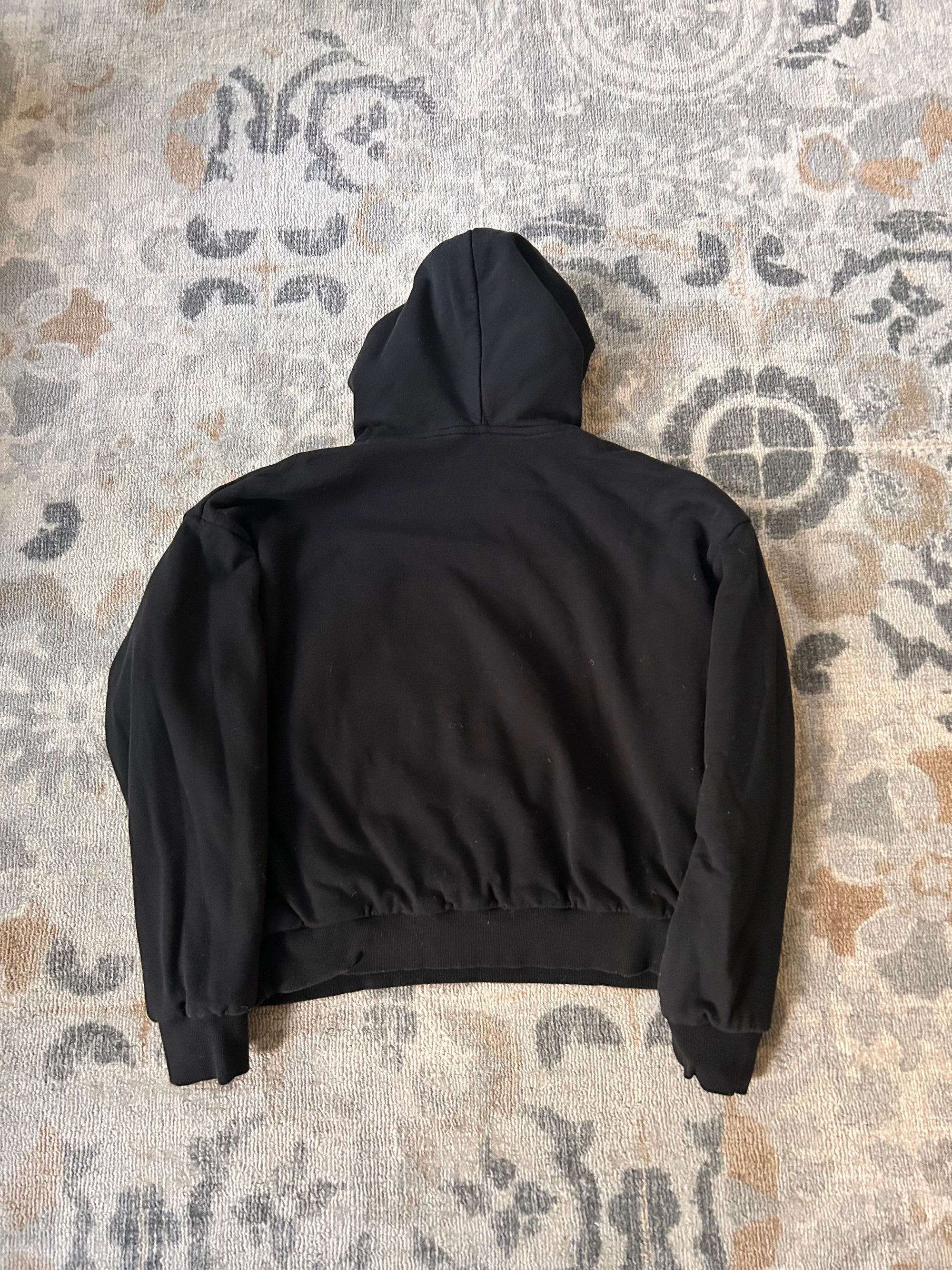 Double Embroidered Hoodie Black