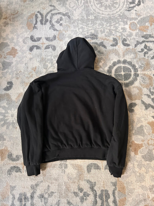 Double Embroidered Hoodie Black