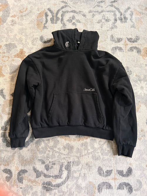 Double Embroidered Hoodie Black