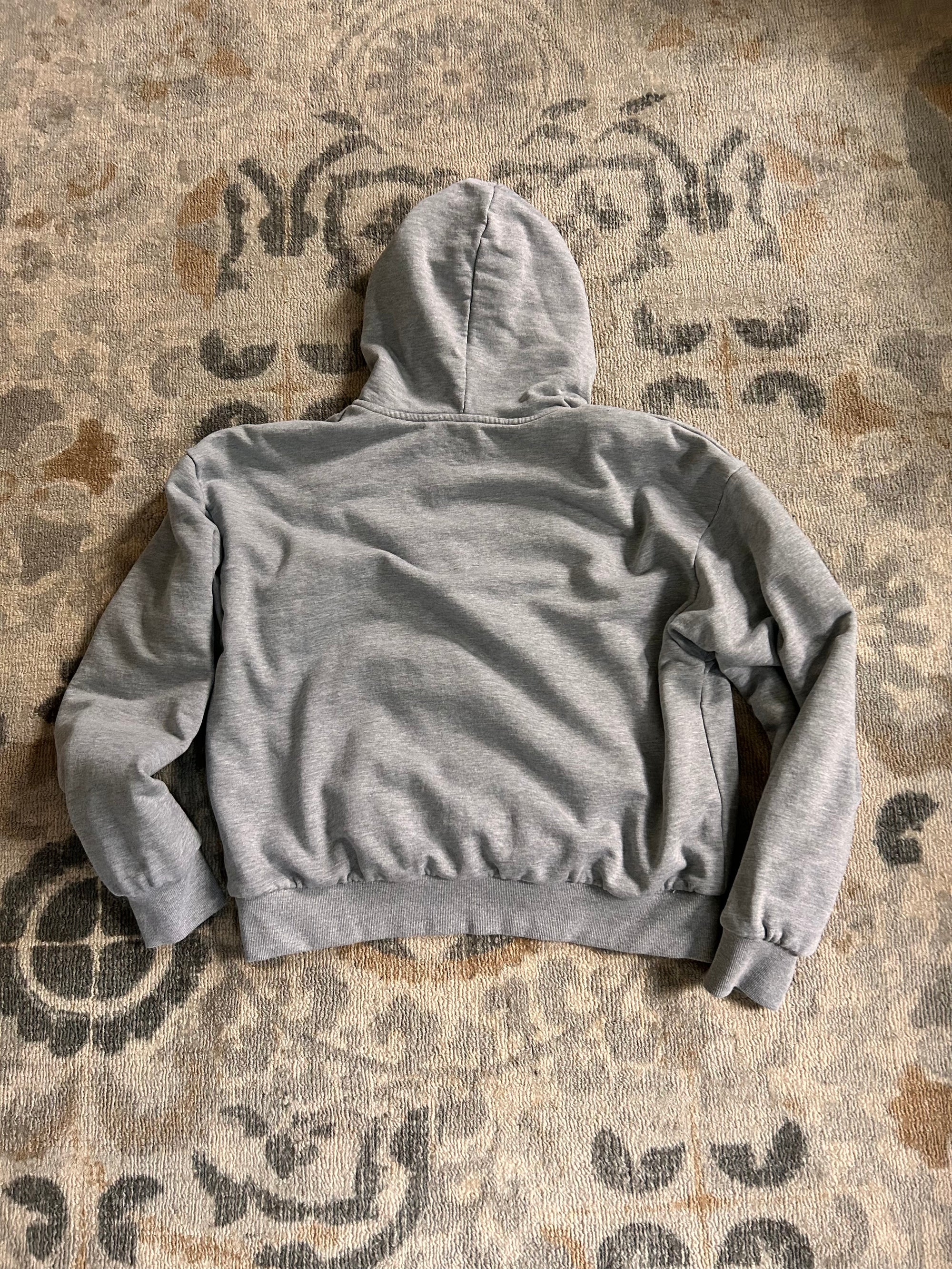 Double Embroidered Hoodie Grey