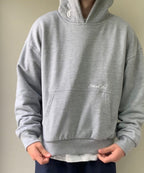 Double Embroidered Hoodie Grey